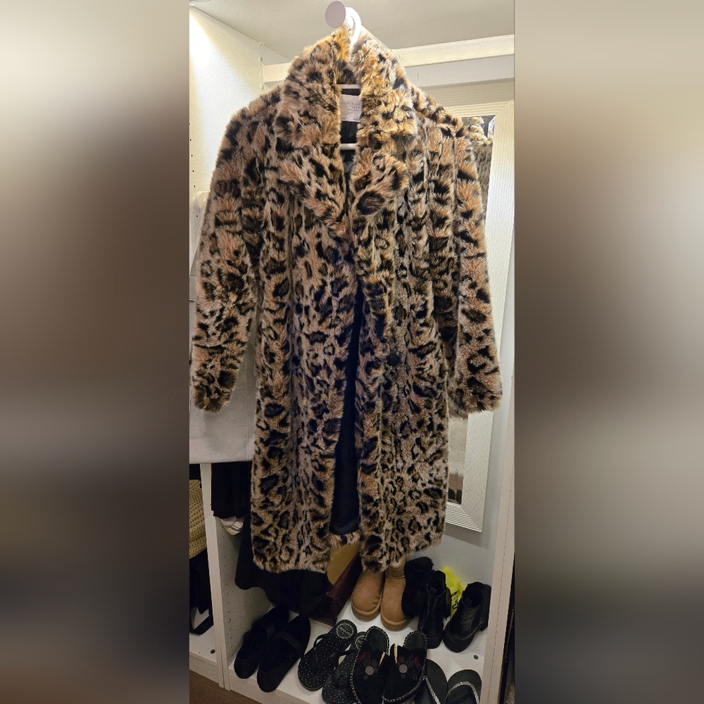Zara Faux Leopard Print Coat